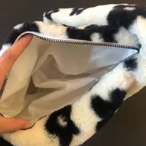 Bags Black And White Flower Fuzzy Bag Poshmark
